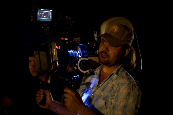 Thornton filming his Camera d'Or winning film Samson and Delilah.