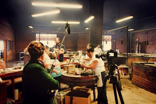 Rosie on set of Central Texas Barbecue.