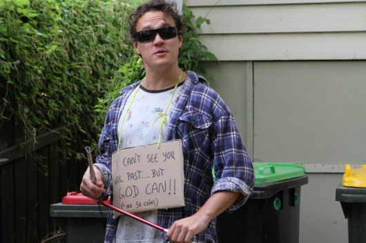 Reece (Ben Geurens) all set for begging