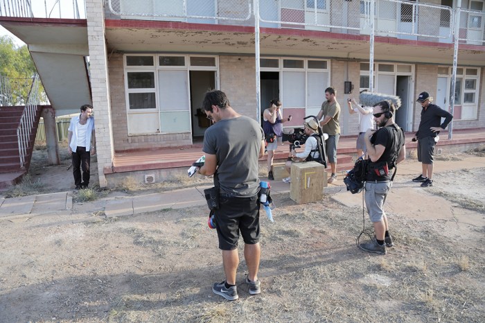 Josh McConville, who plays Dean, on the set of The Infinite Man. (Photo by Brendan Cain)