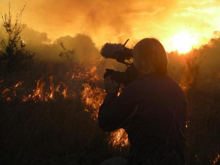 Director David Bradbury filming on site at Camden.