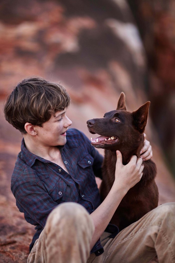 Levi Miller and Blue Dog