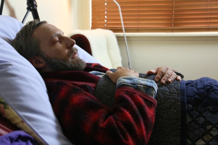 Me, as my character, Kerrod, as he suffers from ill health in his old age.