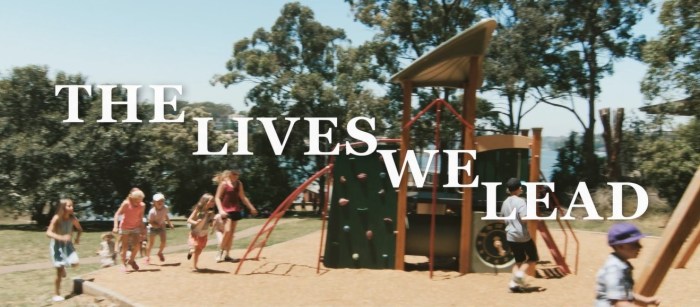 The title of the film, over the playground that is our central location