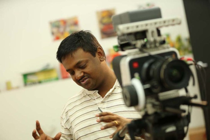 Director Julian Karikalan on the set of Love & Love Only.