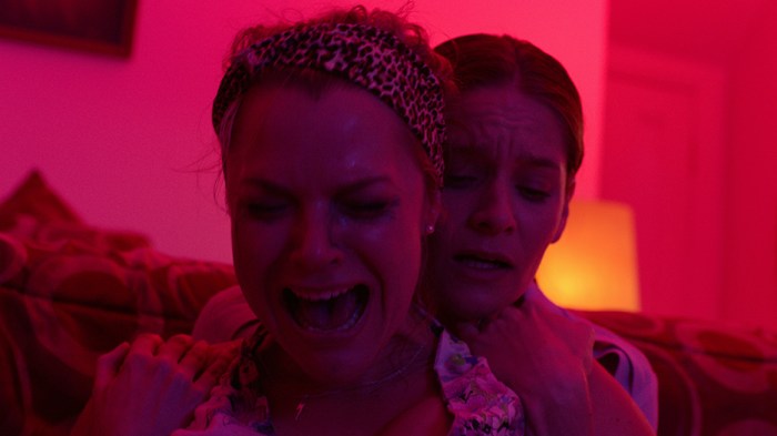 Sarah Bishop and Janis McGavin in Craig Anderson's Red Christmas. (Photo by Douglas Burdorff)