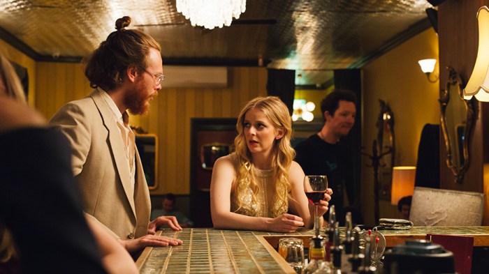 Gregory Erdstein and Alice Foulcher working on a scene in That's Not Me. Photo by Catharine Neilson.