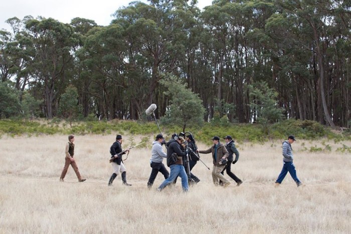 The Legend of Ben Hall cast and crew in action.