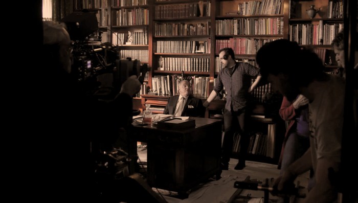 Sean Taylor and Director Scott Mannion behind the scenes of The Defector.