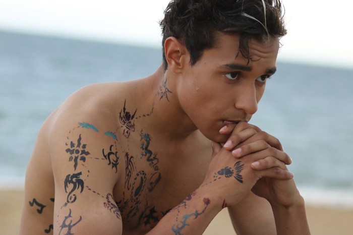 Finn (Sanshey Perera) - the young foul mouthed skater obsession with Clio (Marie-Clare Anastasia) 