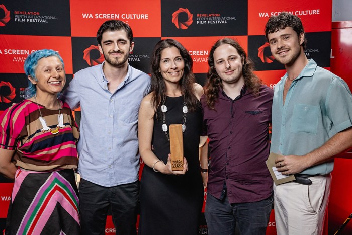 Tania Visosevic, Nicholas Watson, Lora Ntounia, Jake Isard and Alex Power at the 2023 WA Screen Culture Awards.